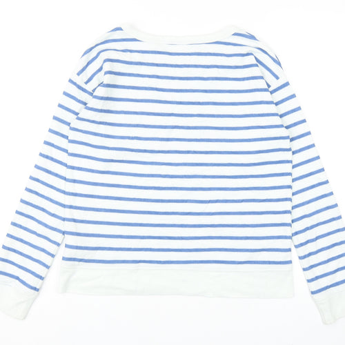 Gap Womens Blue Striped Cotton Pullover Sweatshirt Size S Pullover