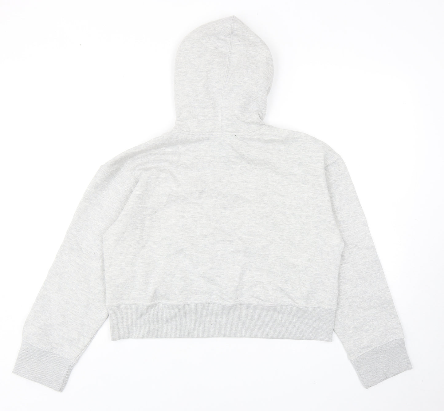 Zara Womens Grey Cotton Pullover Hoodie Size S Pullover - Cropped