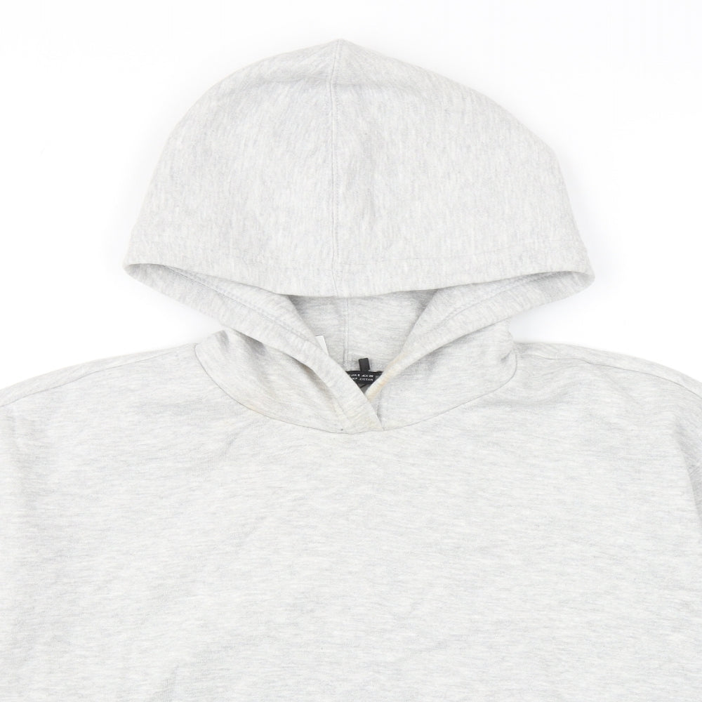 Zara Womens Grey Cotton Pullover Hoodie Size S Pullover - Cropped