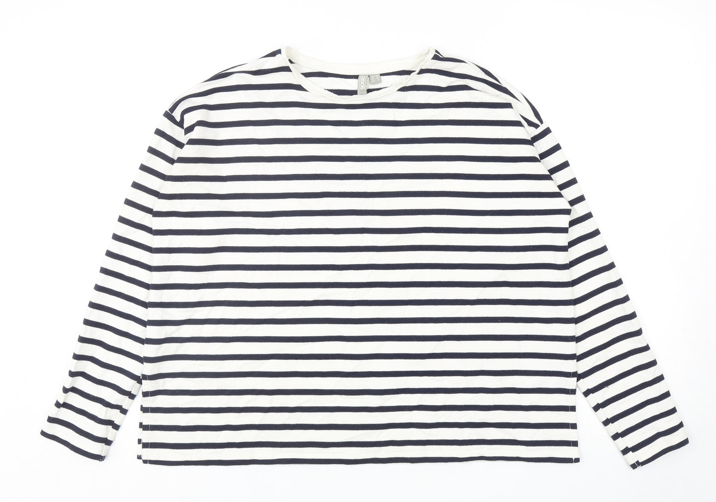 ASOS Womens Blue Striped Cotton Pullover Sweatshirt Size 10 Pullover