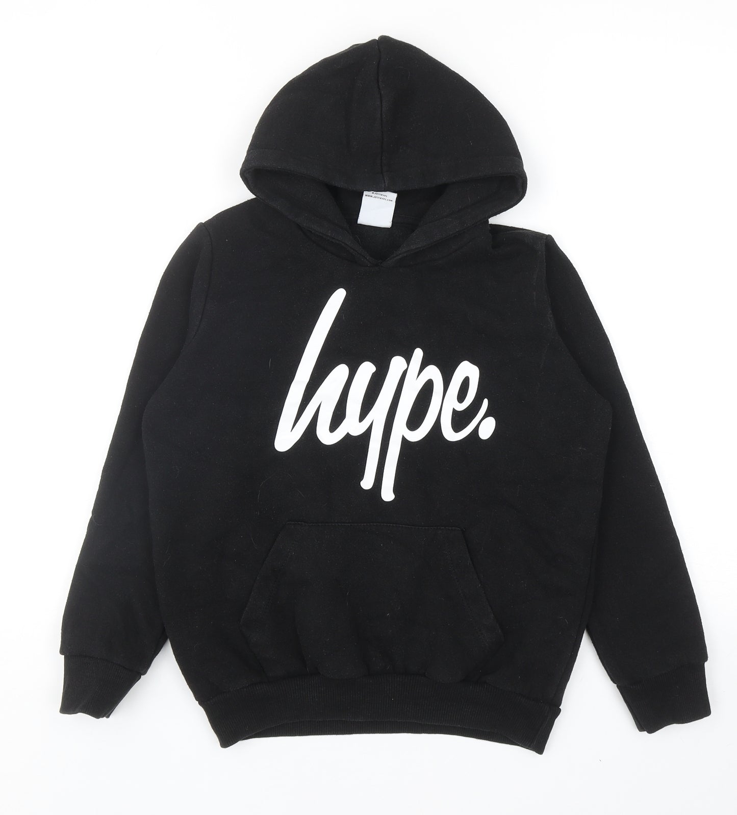 Hype Boys Black Cotton Pullover Hoodie Size 11-12 Years Pullover