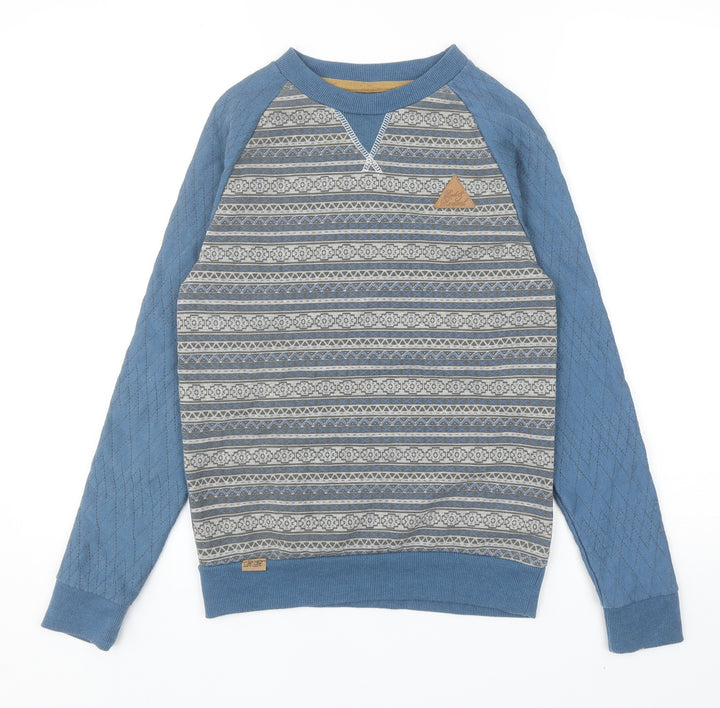 Rock & Revival Boys Blue Fair Isle Cotton Pullover Sweatshirt Size 11-12 Years Pullover