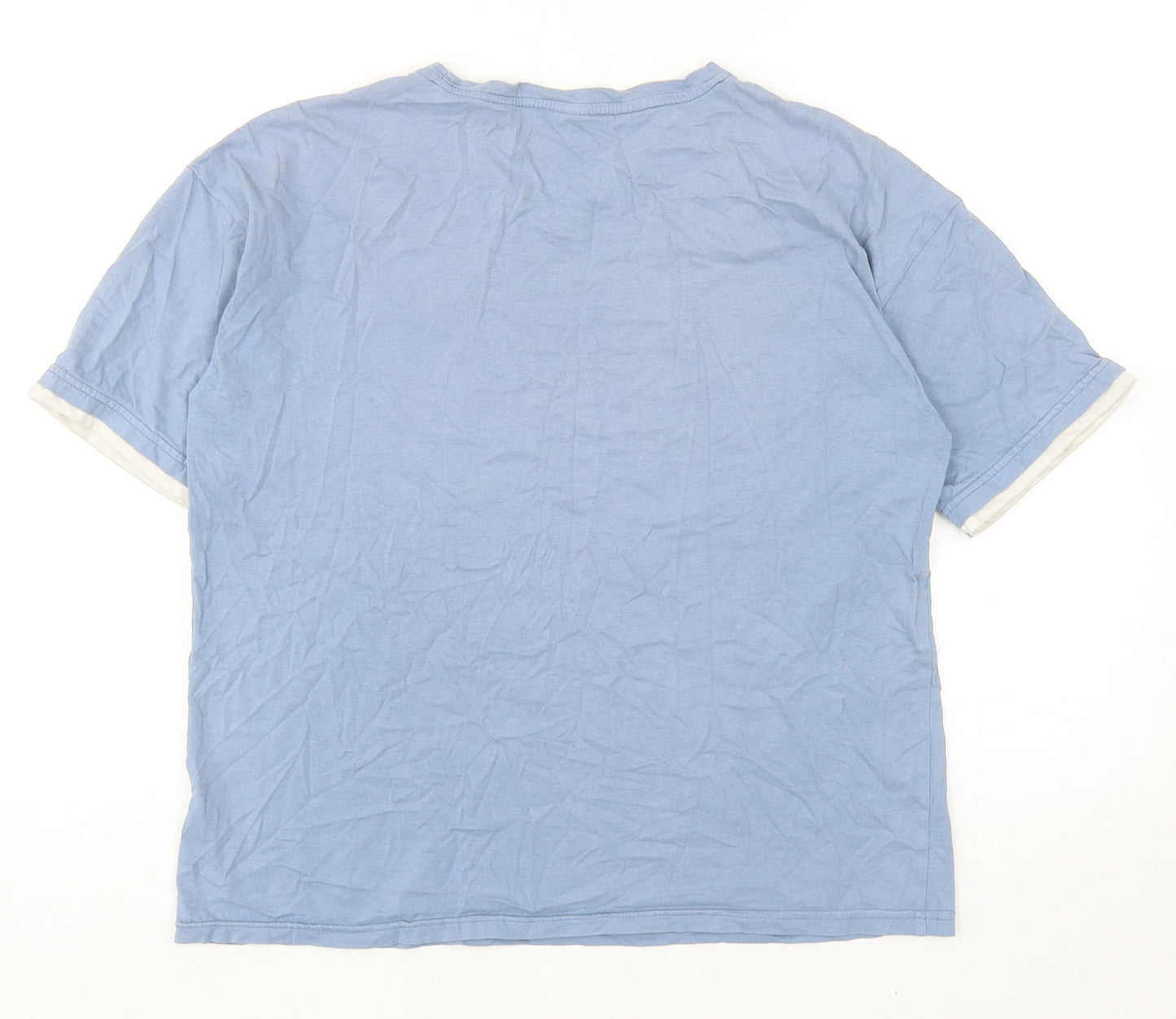 Preworn Womens Blue Cotton Basic T-Shirt Size XL Round Neck