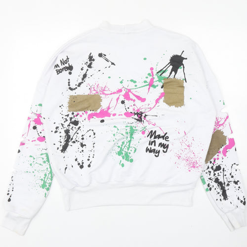 Missdiamond Womens White Polyester Pullover Sweatshirt Size M Pullover - Graffiti