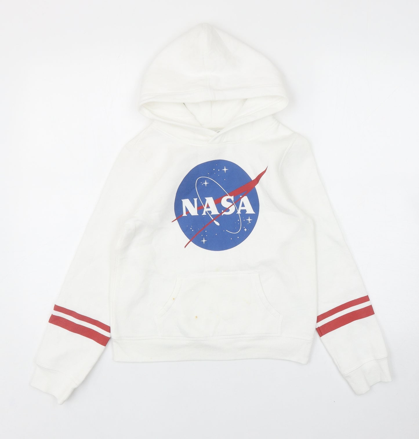 H&M Girls White Cotton Pullover Hoodie Size 10-11 Years Pullover - NASA