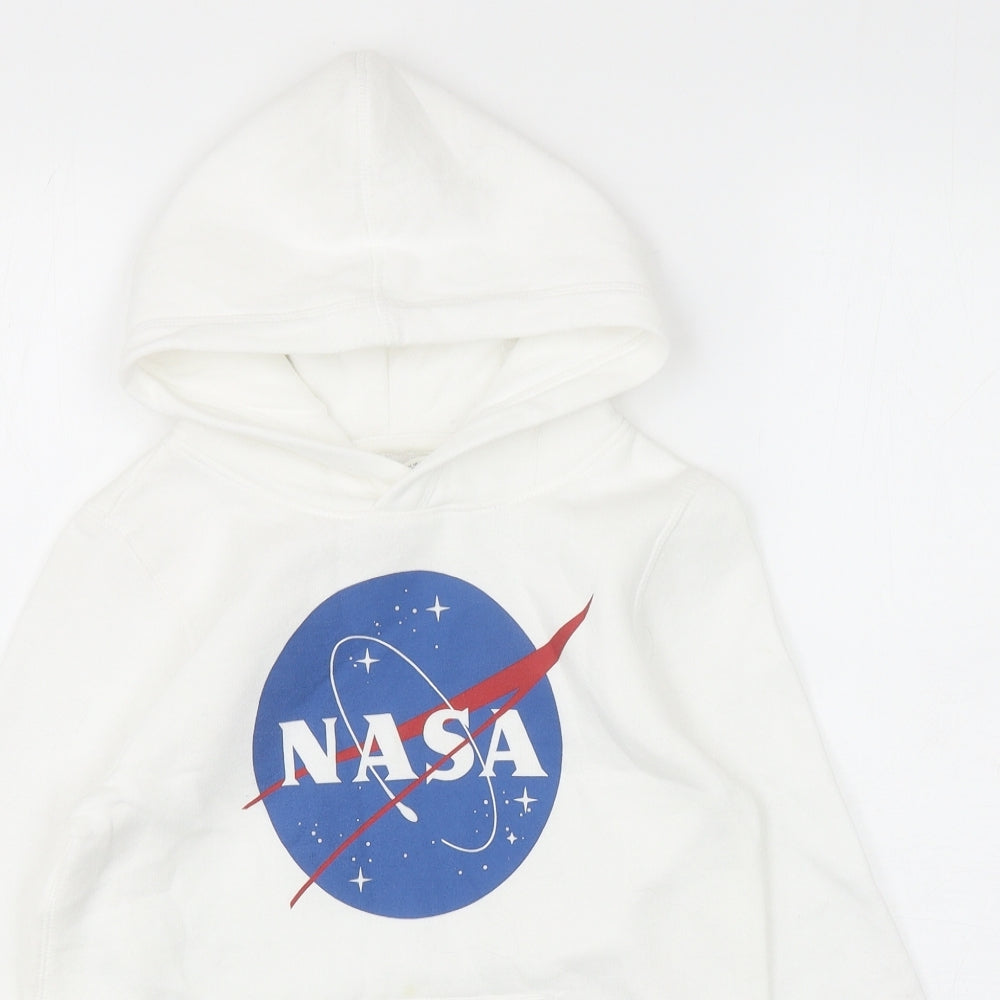 H&M Girls White Cotton Pullover Hoodie Size 10-11 Years Pullover - NASA