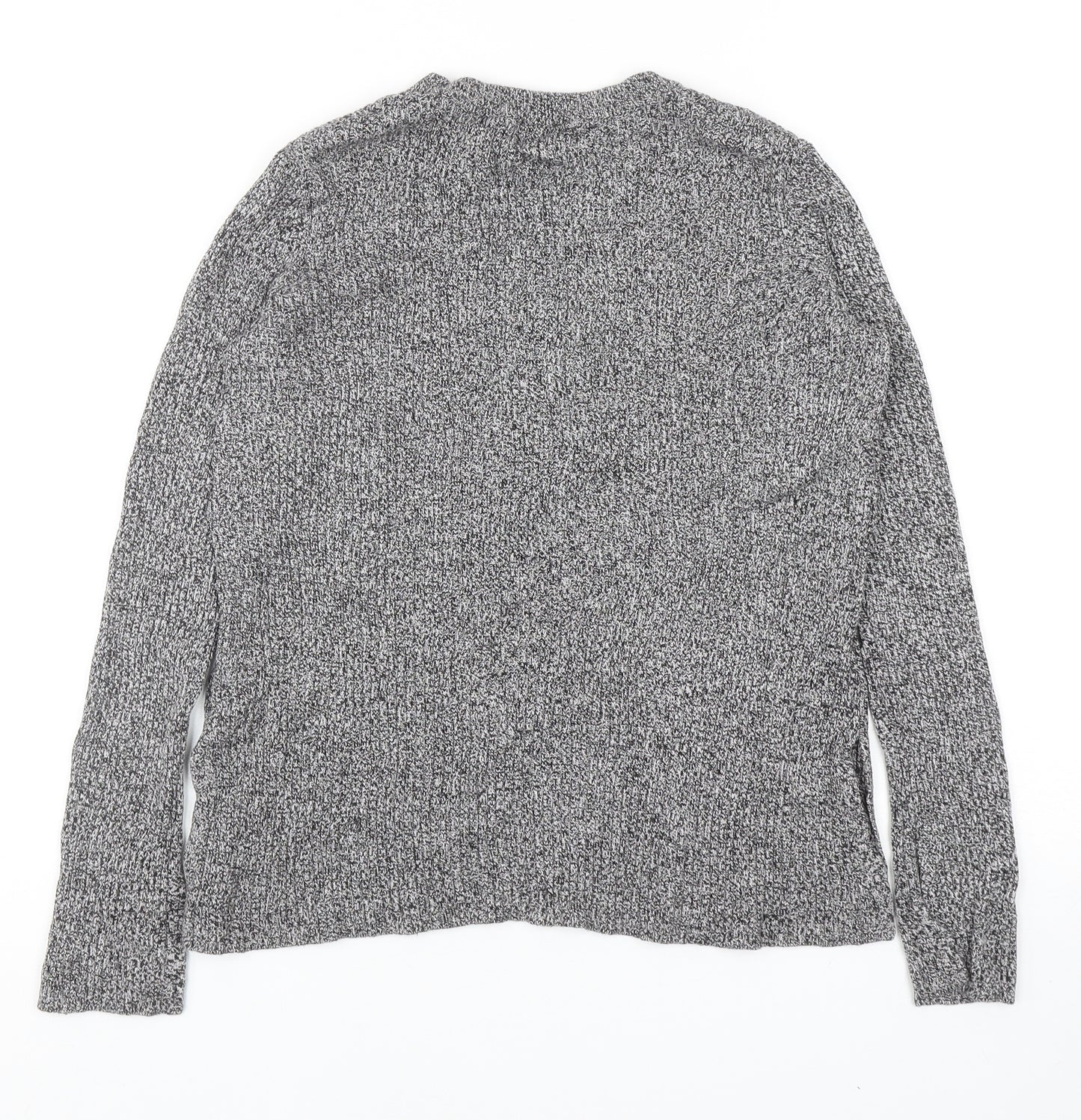 H&M Womens Grey Round Neck Cotton Pullover Jumper Size S