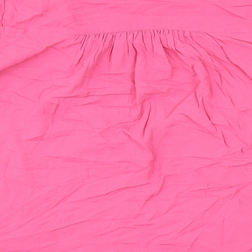 Marks and Spencer Womens Pink Viscose Basic Blouse Size 8 V-Neck