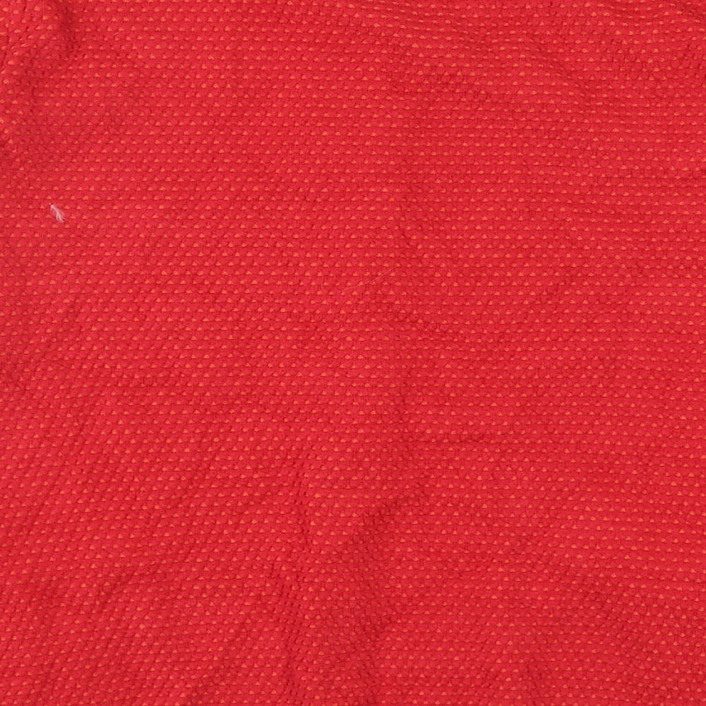 Gudrun Sjöden Womens Red Round Neck Cotton Cardigan Jumper Size M