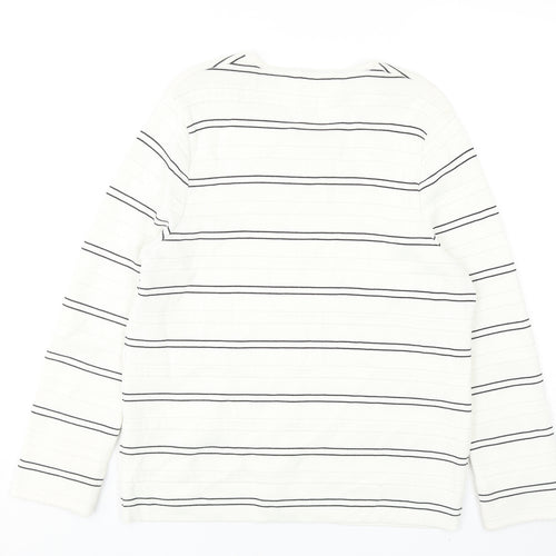 Damsel in a Dress Womens White Round Neck Striped Viscose Cardigan Jumper Size M
