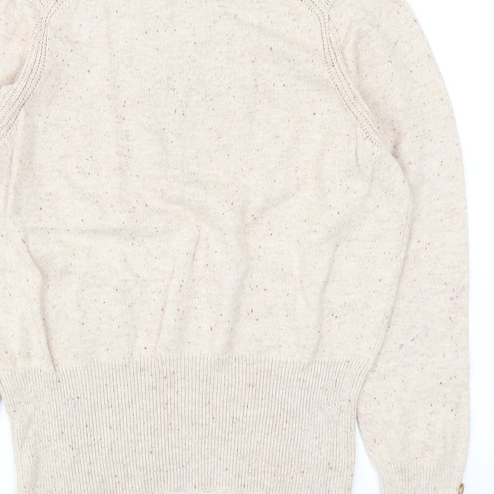 Per Una Womens Beige Round Neck Cotton Pullover Jumper Size 16