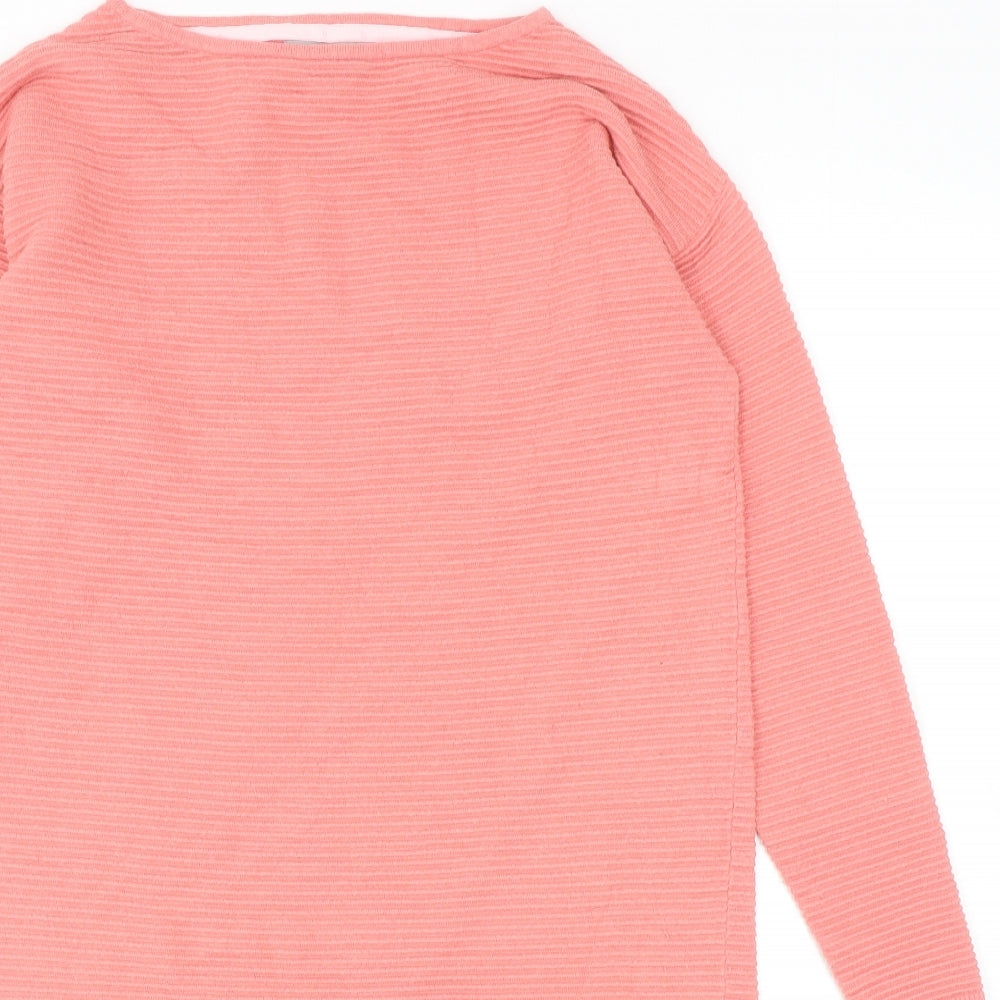 Oliver Bonas Womens Pink Viscose Jumper Dress Size 8 Boat Neck Pullover