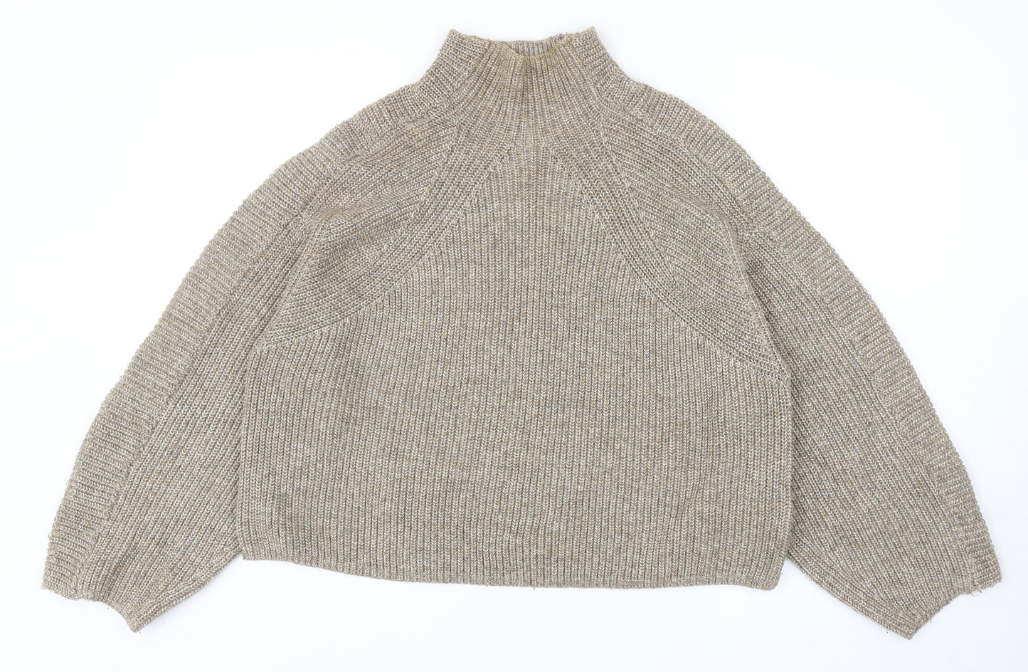 H&M Womens Brown Roll Neck Polyester Pullover Jumper Size L