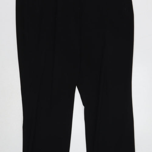 Marks and Spencer Womens Black Polyester Dress Pants Trousers Size 12 Regular Button