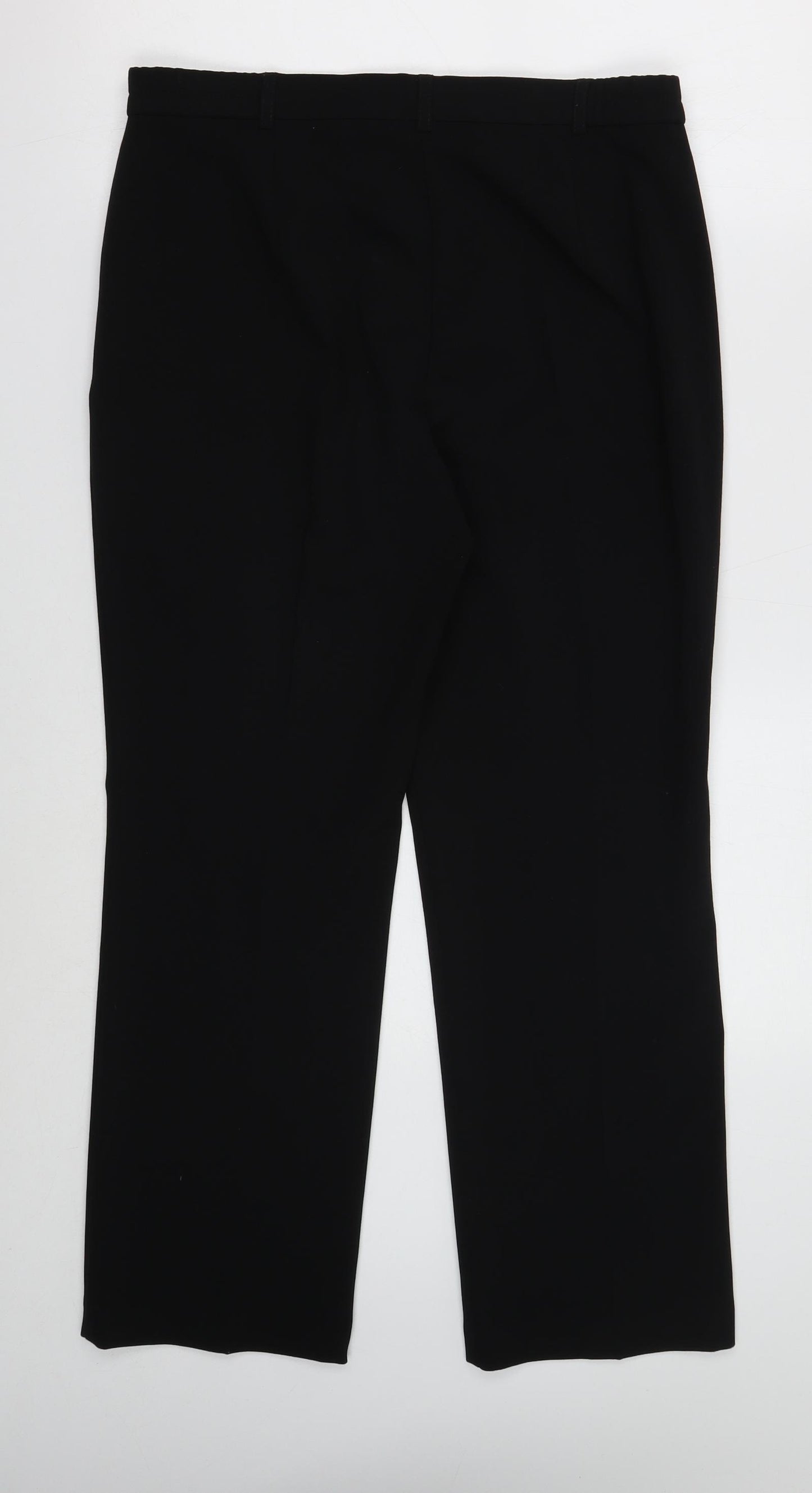 Marks and Spencer Womens Black Polyester Dress Pants Trousers Size 12 Regular Button