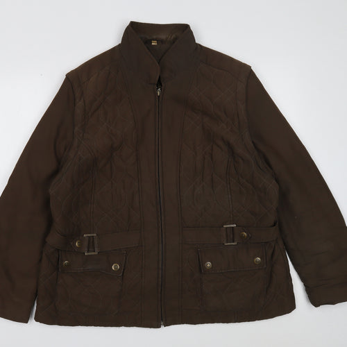 Klass Womens Brown Jacket Size L Zip