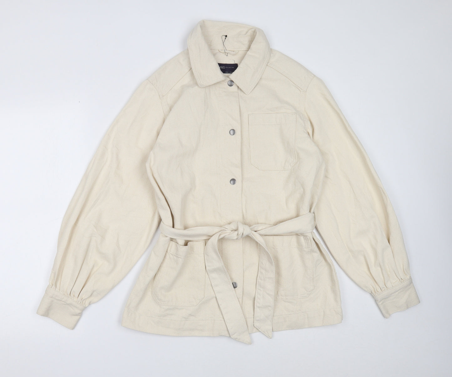 Marks and Spencer Womens Ivory Jacket Size 10 Snap