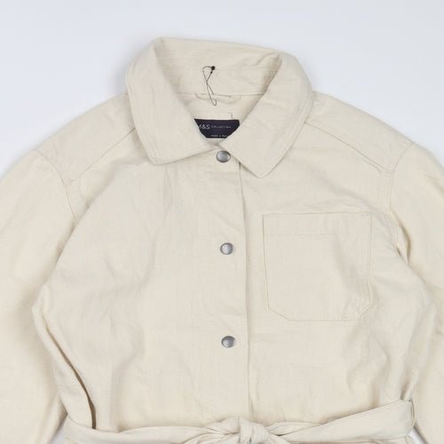 Marks and Spencer Womens Ivory Jacket Size 10 Snap