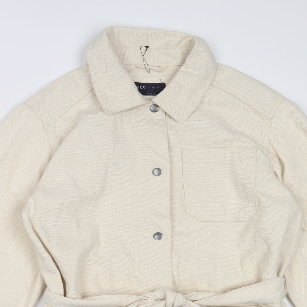 Marks and Spencer Womens Ivory Jacket Size 10 Snap