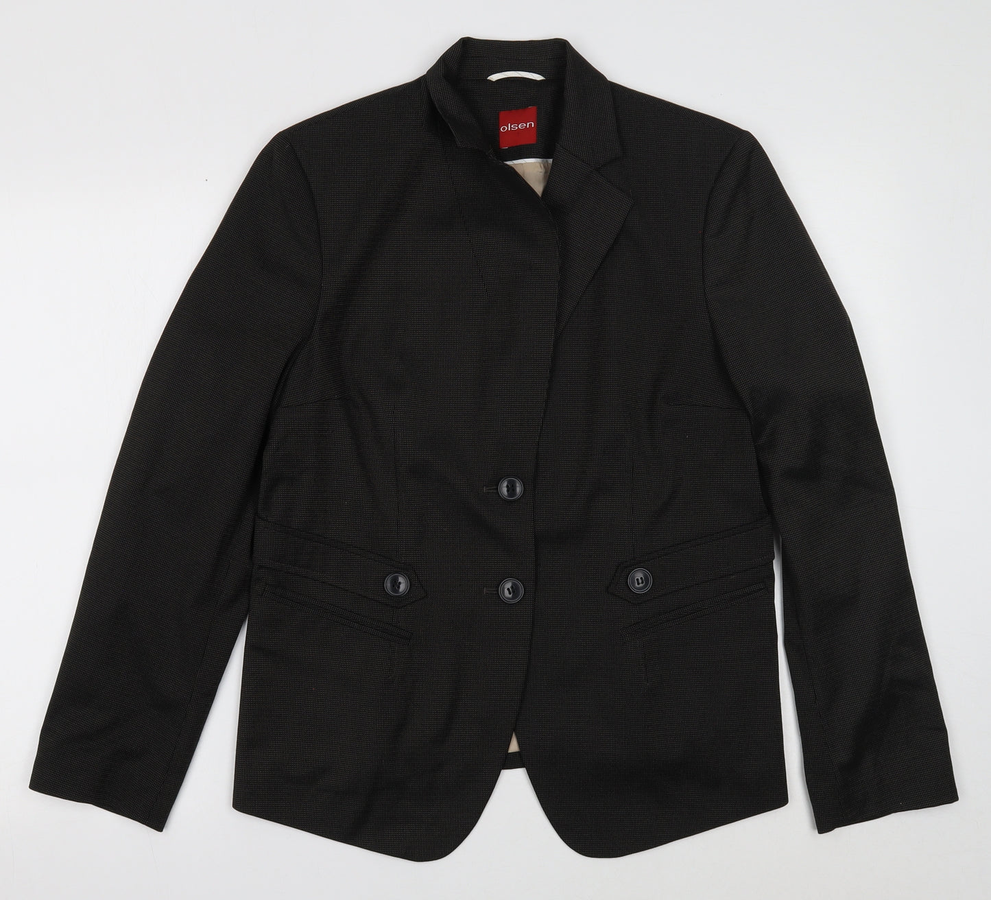 Olsen Womens Black Polyester Jacket Suit Jacket Size 14