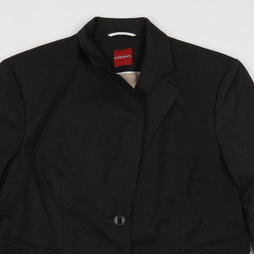 Olsen Womens Black Polyester Jacket Suit Jacket Size 14