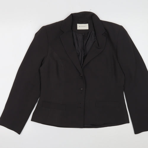 Minuet Womens Grey Viscose Jacket Blazer Size 10