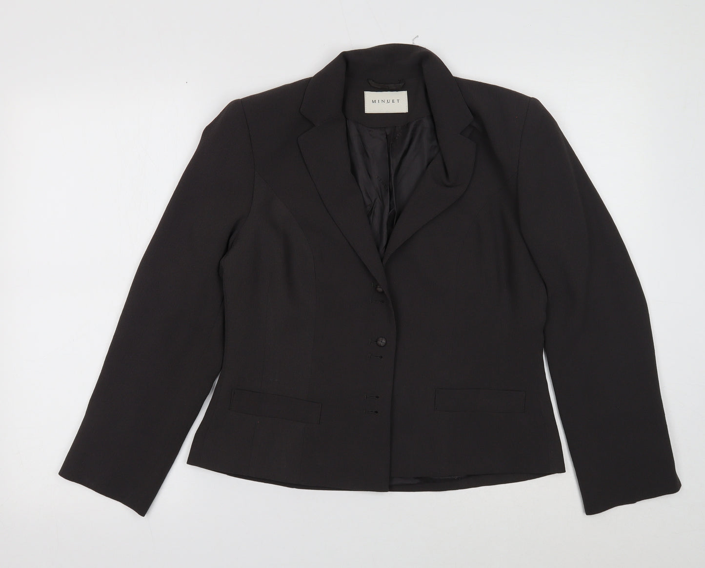 Minuet Womens Grey Viscose Jacket Blazer Size 10