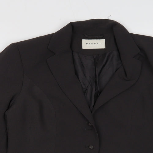 Minuet Womens Grey Viscose Jacket Blazer Size 10