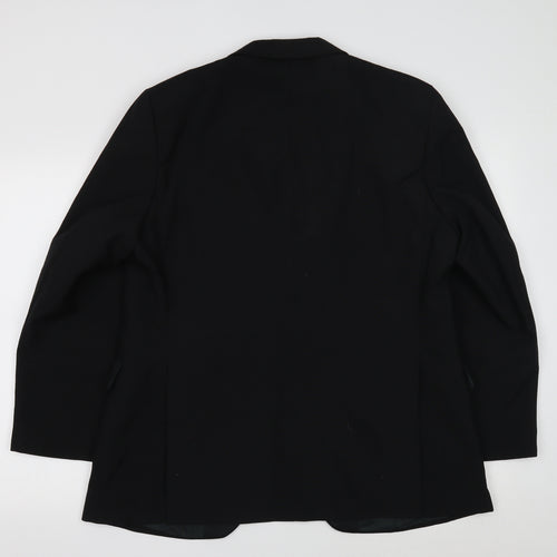 Preworn Mens Black Polyester Jacket Blazer Size 42