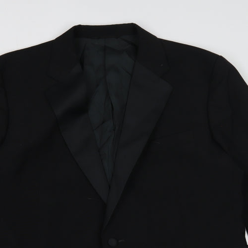Preworn Mens Black Polyester Jacket Blazer Size 42