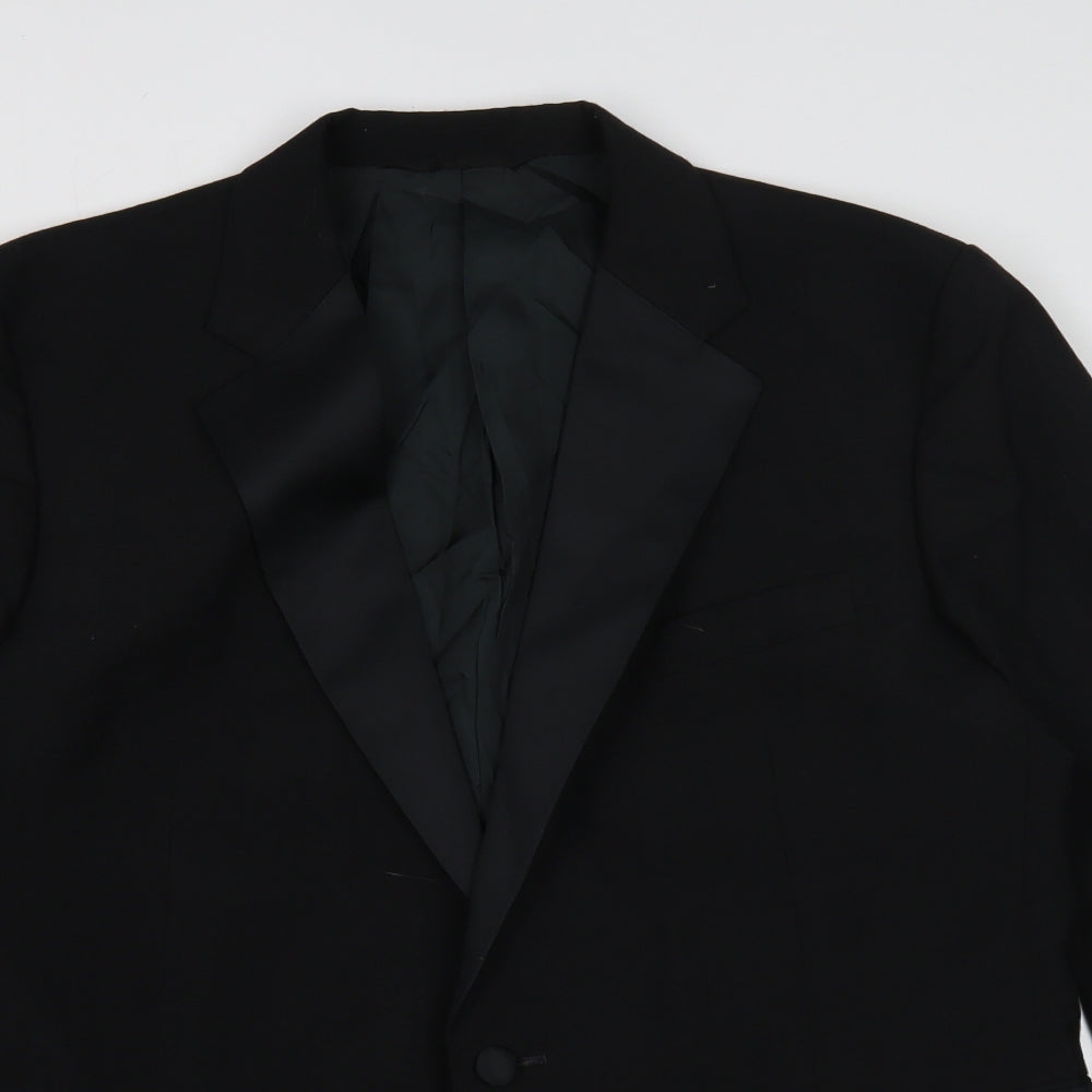 Preworn Mens Black Polyester Jacket Blazer Size 42