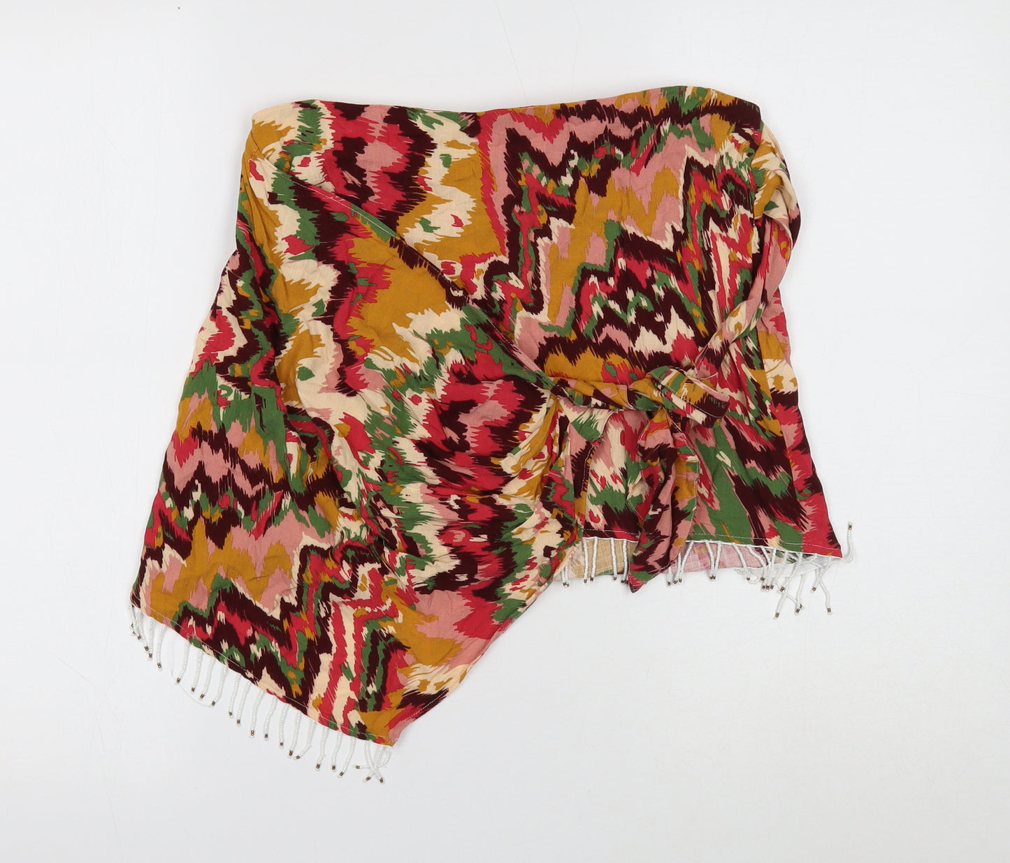 Zara Womens Multicoloured Geometric Viscose Skort Size 12 Zip