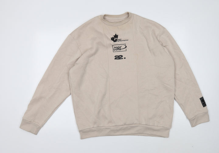 Boohoo Mens Beige Polyester Pullover Sweatshirt Size S