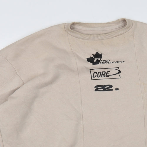 Boohoo Mens Beige Polyester Pullover Sweatshirt Size S