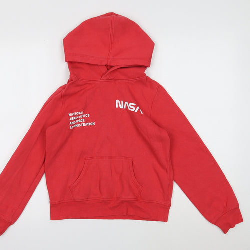 H&M Boys Red Cotton Pullover Hoodie Size 10 Years Pullover