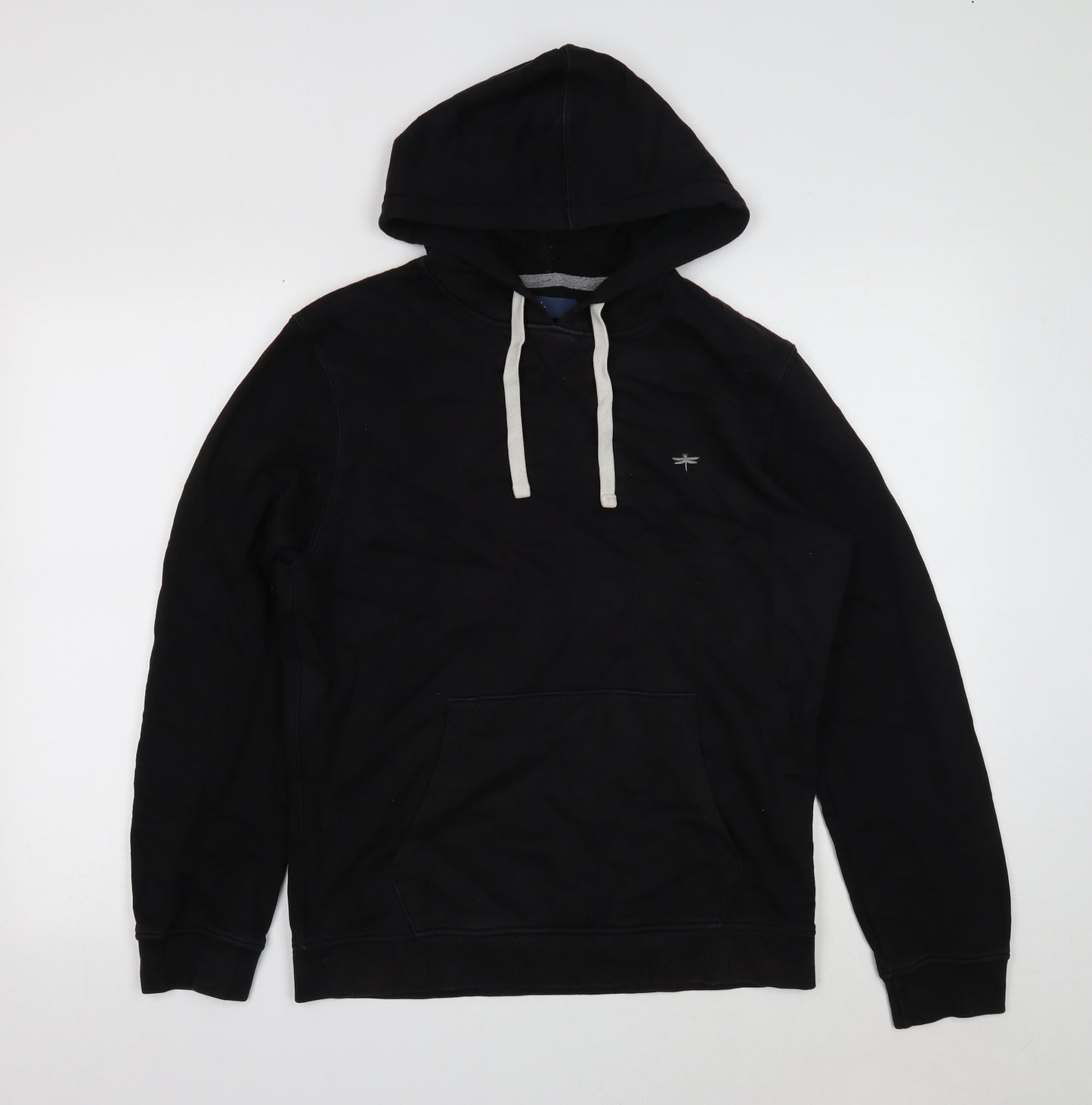 Easy Mens Black Cotton Pullover Hoodie Size M
