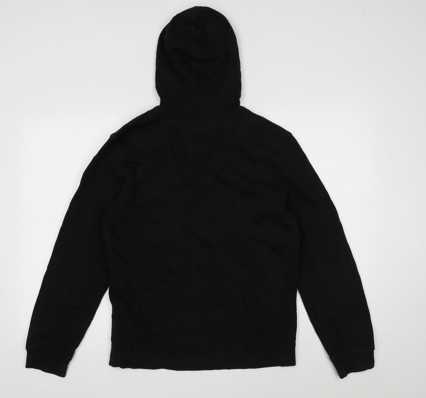 Easy Mens Black Cotton Pullover Hoodie Size M