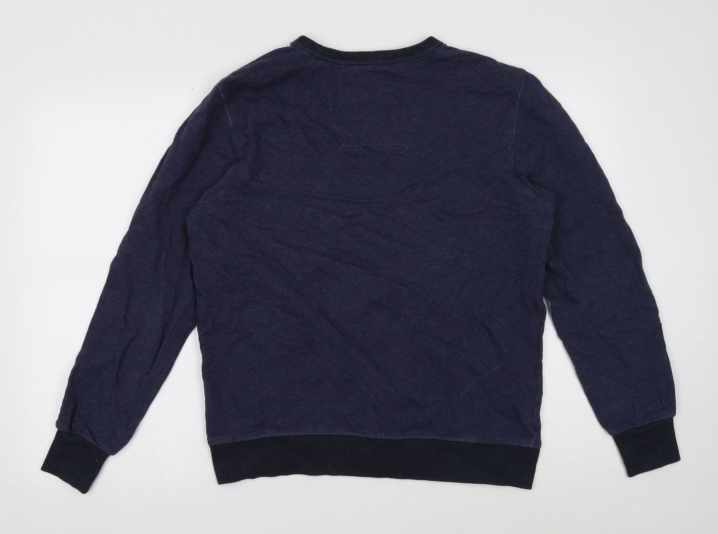 Raw Mens Blue Cotton Pullover Sweatshirt Size M