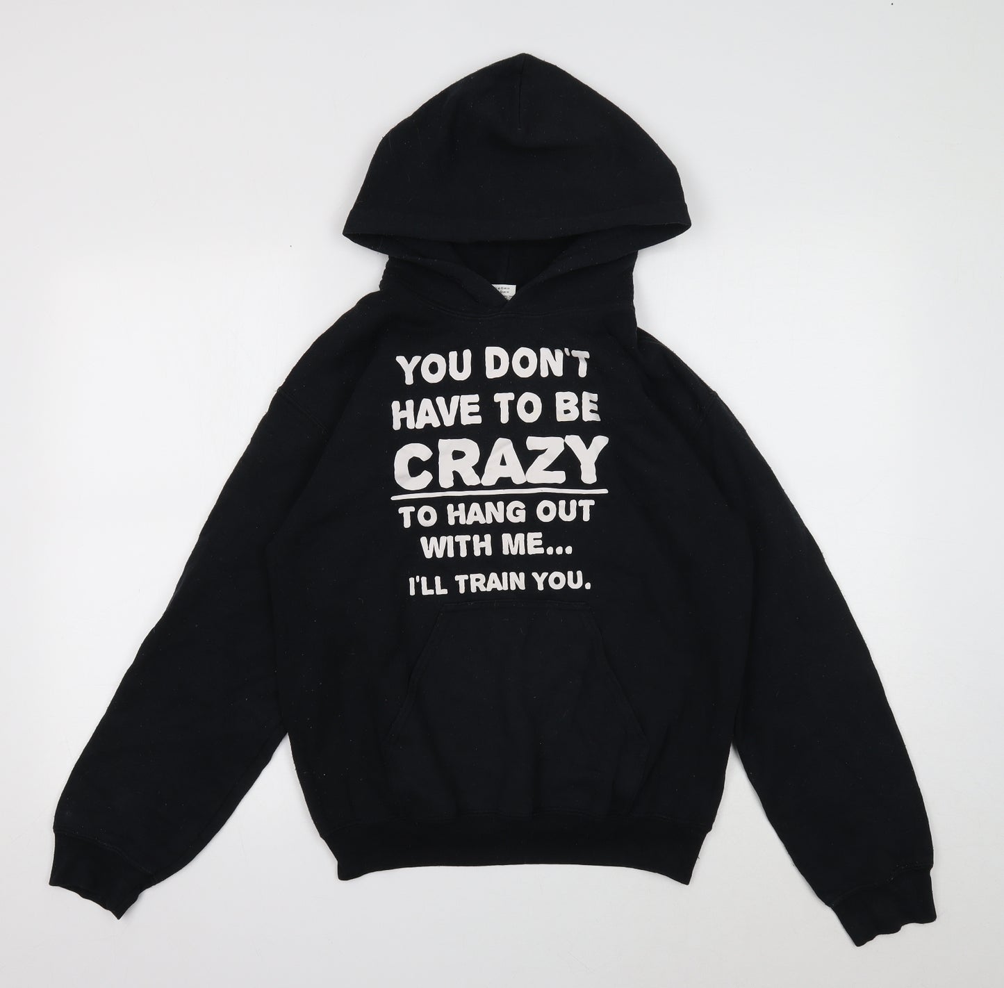 Gildan Womens Black Cotton Pullover Hoodie Size S Pullover