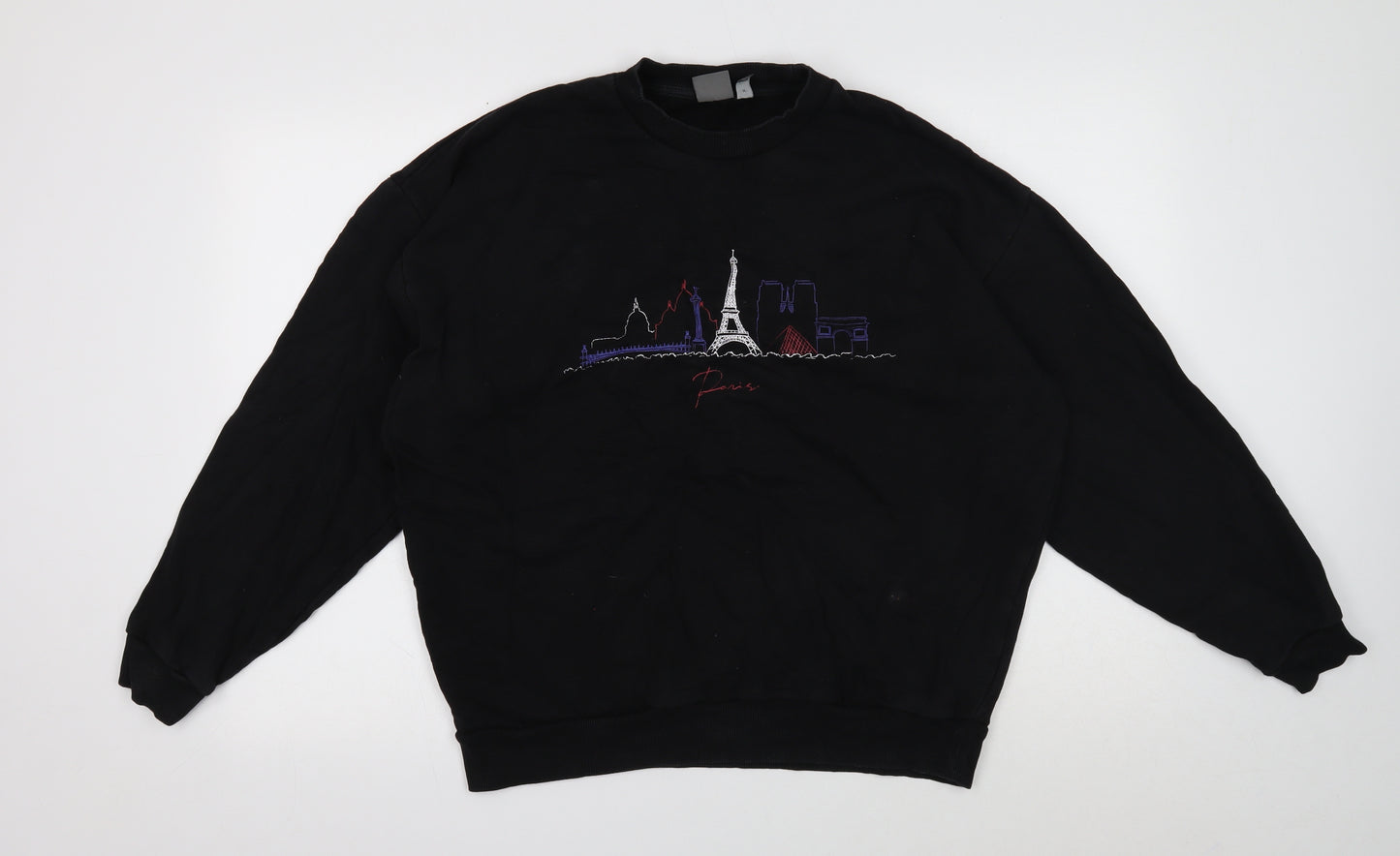 ASOS Mens Black Cotton Pullover Sweatshirt Size M - Paris