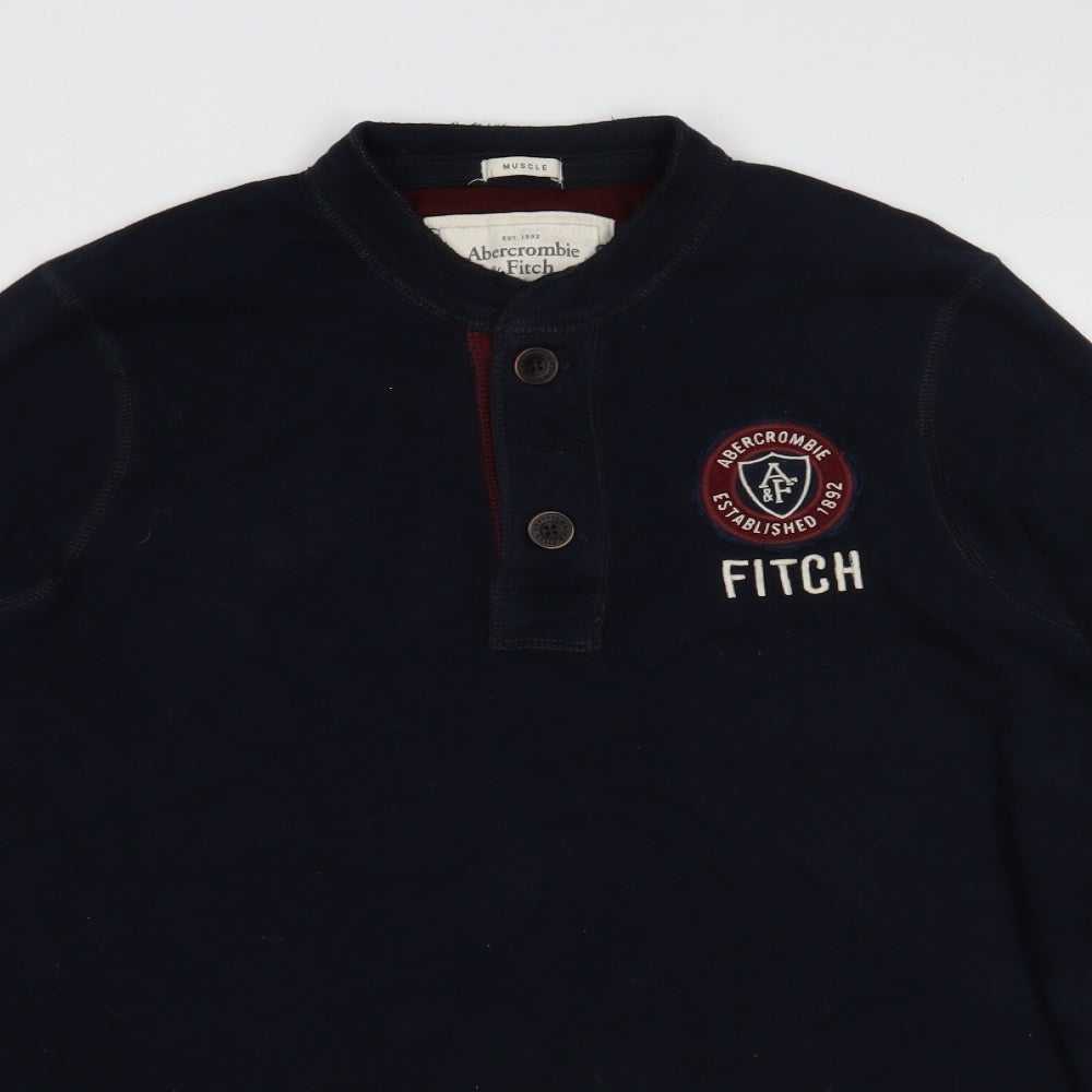 Abercrombie & Fitch Mens Blue Cotton Pullover Sweatshirt Size XL