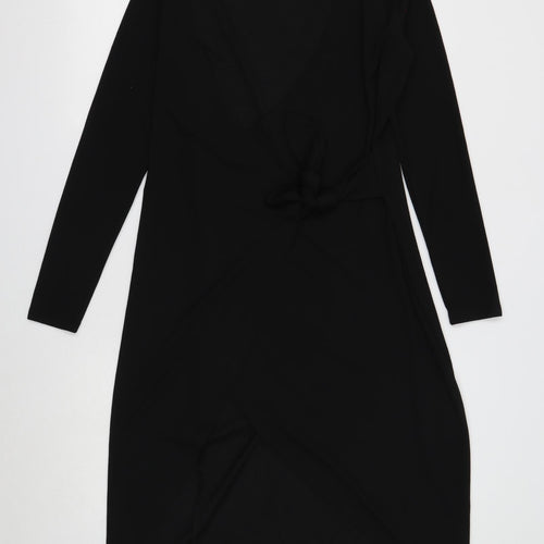 Noisy may Womens Black Polyester Wrap Dress Size M V-Neck Tie