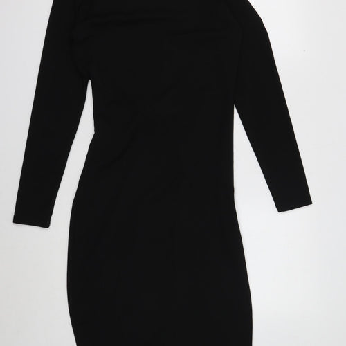 Noisy may Womens Black Polyester Wrap Dress Size M V-Neck Tie