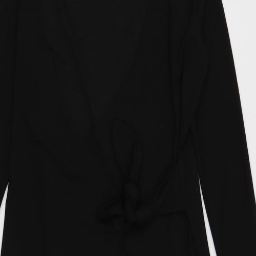 Noisy may Womens Black Polyester Wrap Dress Size M V-Neck Tie