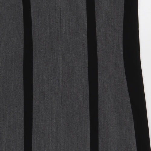 Definitions Womens Grey Polyester Pencil Dress Size 12 Square Neck Zip - Contrasting Trim