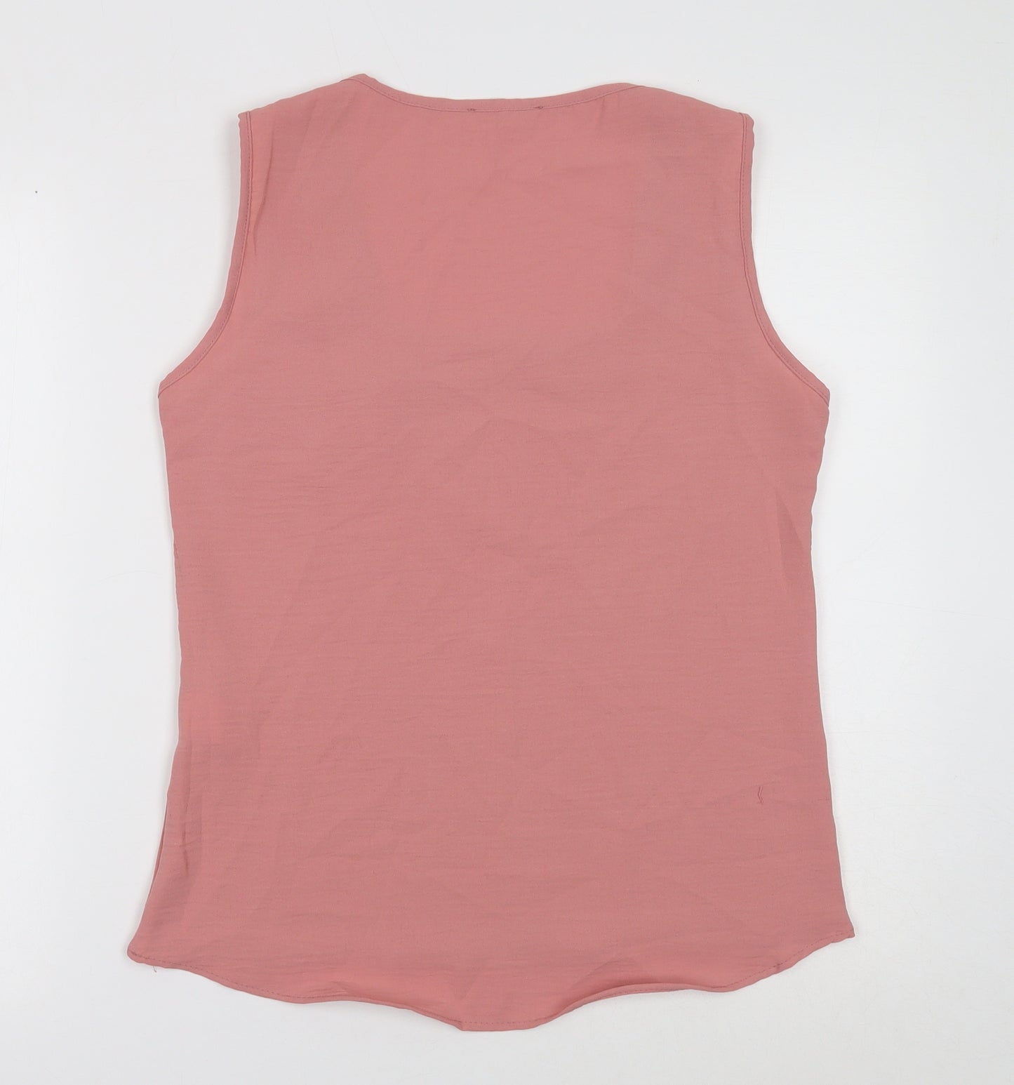 Happiness Womens Pink Polyester Basic Tank Size 8 Square Neck
