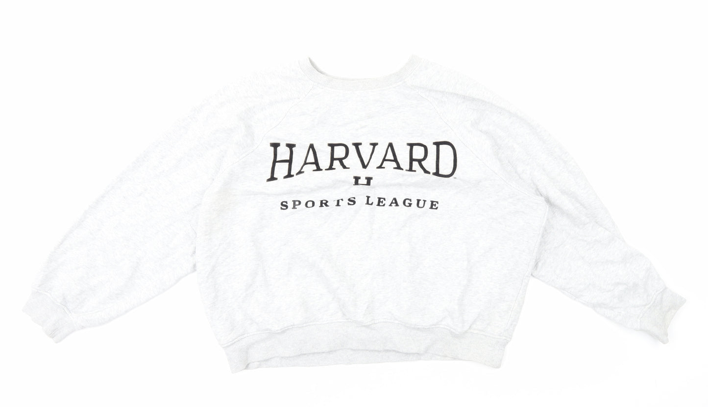 H&M Womens Grey Cotton Pullover Sweatshirt Size S Pullover - Harvard Sports League