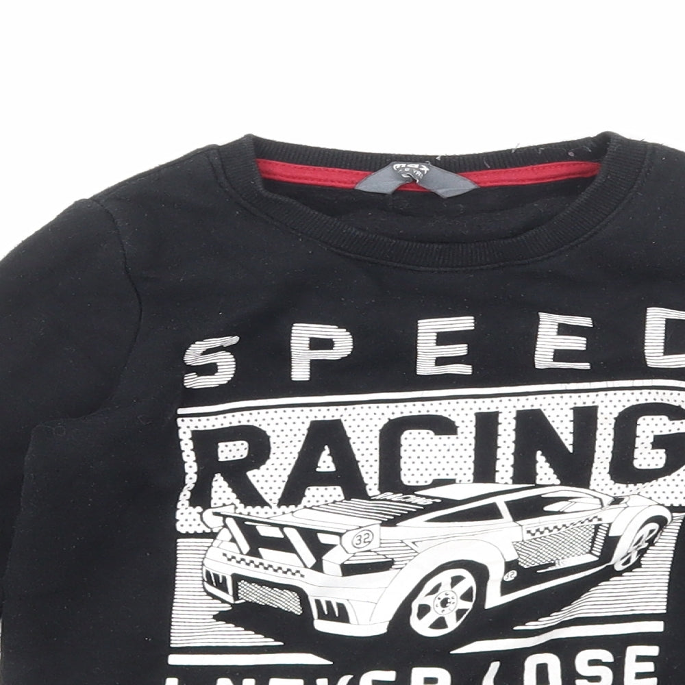 Max Boys Black Cotton Pullover Sweatshirt Size 7-8 Years Pullover - Speed Racing