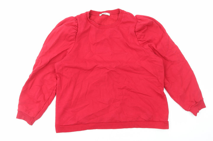 George Womens Red Cotton Pullover Sweatshirt Size L Pullover