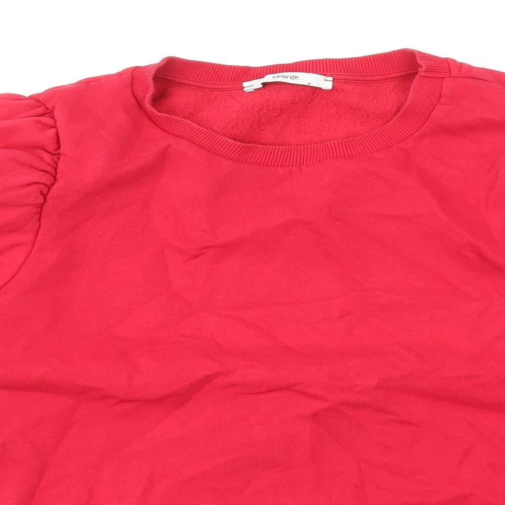 George Womens Red Cotton Pullover Sweatshirt Size L Pullover